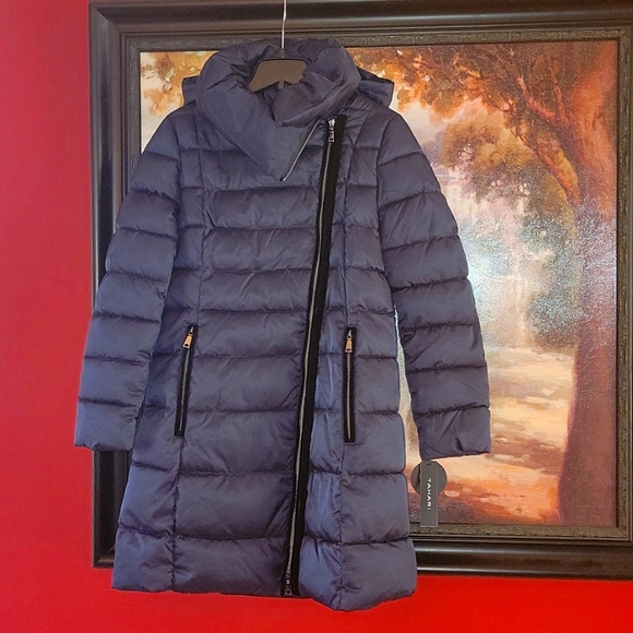 Sold. Tahari Mystic Blue Brooklyn Puffer Coat Winter jacket sz Small $240 NEW - Picture 6 of 11